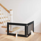 Dog Gate with Stands 2 pcs Black Oak 100 x 60 cm 892109