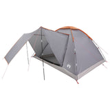 Camping Tent Grey and Orange 6-Person Polyester and Steel 42028654