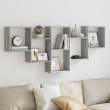 Wall Shelf Grey Sonoma 159x18x66 cm Engineered Wood 853304