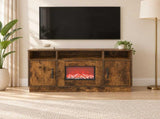 Electric Fireplace Smoked Oak 100 x 33 x 55 cm Engineered wood 8020995