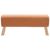 Bench 110 x 30 x 45 cm Real Leather Brown 42042111