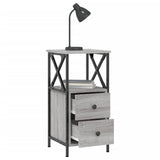Bedside Cabinet Grey Sonoma 34x35.5x70 cm Engineered Wood 825949