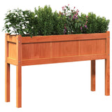 Garden Planters 2 pcs with Legs Wax Brown Solid Wood Pine 837569