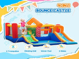 4 in 1 Kids Bouncy Castle Extra Large Double Slides & Trampoline Design Inflatable House Pool T3398P348073