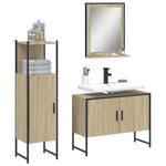 ZNTS 3 Piece Bathroom Cabinet Set Sonoma Oak Engineered Wood 3214350