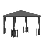 Gazebo with Sidewalls&Double Roofs 3x3 m Anthracite 318541
