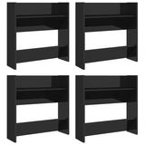 Wall Shoe Cabinets 4 pcs High Gloss Black 60x18x60 cm Engineered Wood 806737