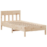 ZNTS Bed Frame without Mattress 75x190 cm Small Single Solid Wood Pine 3323245