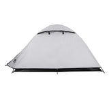 ZNTS Camping Tent Dome 2-Person White Blackout Fabric Waterproof 94330