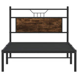 Bed Frame without Mattress Smoked Oak 100x190 cm Engineered Wood 4106737