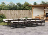 Garden Dining Set Brown PE Rattan 13 Piece Foldable 3211305