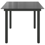 42788 Garden Table Black 150x90x74 cm Aluminium and Glass