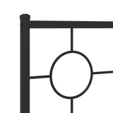 Metal Bed Frame without Mattress with Headboard Black 180x200cm 376230