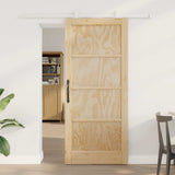 Sliding Door Natural and White 86 x 198.5 cm Solid Pine Wood 3445474