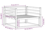 Outdoor Middle Sofa Solid Acacia Wood White 3438993