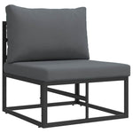 Garden Sofa Set with Cushion Black Aluminium 3378864