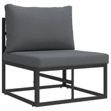 Garden Sofa Set with Cushion Black Aluminium 3378864