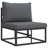 Garden Sofa Set with Cushion 5 pcs Black Aluminium 3378855