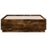 Bed Frame with LED without Mattress Smoked Oak 120x190 cm Small Double 3209657