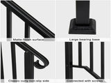 Matte Black Outdoor 3 Level Iron Handrail 23559208