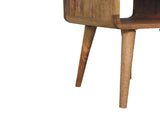 Solid Wood Mini Oak-ish Curve Lower Bedside, 1 Drawer and Open Slot B2743P402939