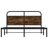 Bed Frame Without Mattress 135x190 cm Double Smoked Oak Engineered Wood 4100208