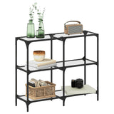 Console Table with Transparent Glass Top 98x30x81 cm Steel 846028