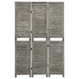 3-Panel Room Divider Grey 106.5x166 cm Solid Wood 338574