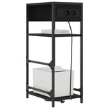 Bedside Cabinet Black Oak 40 x 27 x 76 cm Engineered Wood 859570