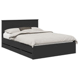 Bed Frame with Drawer Black 140 x 200 cm Engineer Wood 3410701