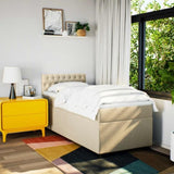 Box Spring Bed with Mattress Cream 90x200 cm Fabric 3285783