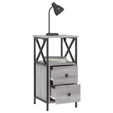 Bedside Cabinets 2 pcs Grey Sonoma 34x35.5x70 cm Engineered Wood 825950