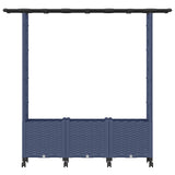 Raised Bed with Trellis and Roof Grey 162.5 x 40 x 142 cm PP 3423118