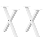 ZNTS Coffee Table Legs X-Shaped 2 pcs White 60x cm Steel 4012901