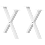 ZNTS Coffee Table Legs X-Shaped 2 pcs White 60x cm Steel 4012901