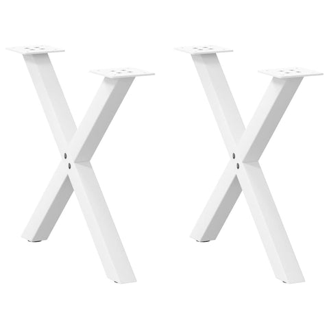 ZNTS Coffee Table Legs X-Shaped 2 pcs White 60x cm Steel 4012901