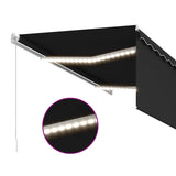3069284 Manual Retractable Awning with Blind&LED 3,5x2,5m Anthracite