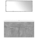 3 Piece Bathroom Furniture Set Concrete Grey Engineered Wood 3324863