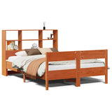 Bookcase Bed without Mattress Wax Brown 135x190cm Double Solid Wood Pine 3323004