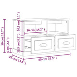 TV Cabinet High Gloss White 80x35x50 cm Engineered Wood 816282