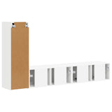 TV Cabinet Set Wall-mounted 3 pcs White Engineered Wood 3408988
