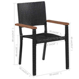 Dining Set Brown and Black 3067902