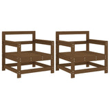 Garden Chairs 2 pcs Honey Brown Solid Wood Pine 825495