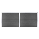 Fence Panel Set WPC 353x146 cm Black 3070459