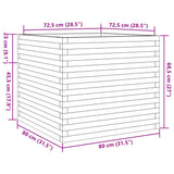 Garden Planter White 80x80x68.5 cm Solid Wood Pine 3282480