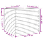 ZNTS Garden Planter 80x80x68.5 cm Solid Wood Pine 3282479