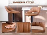 Bar Stools Set of 2, PU Leather Swivel Barstools with Backrest and Footrest for Kitchen, Counter, T3398P552520