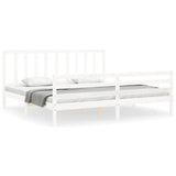 Bed Frame without Mattress White 200x200 cm Solid Wood Pine 3193877