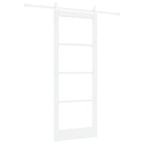 Sliding Door ORKDAL White 83 x 211 cm Solid Pine Wood and Glass 3331888