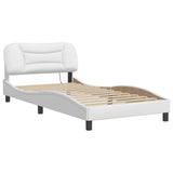 Bed Frame with LED without Mattress "Hvar" White 100x200 cm 3213914